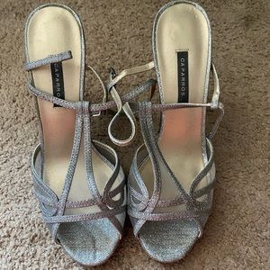 Capros silver sparkly heels